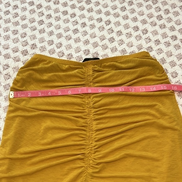 House of Harlow 1960 Sexy Summer Ruched Jersey Maxi Skirt Bronze Yellow Size XS - Picture 10 of 12